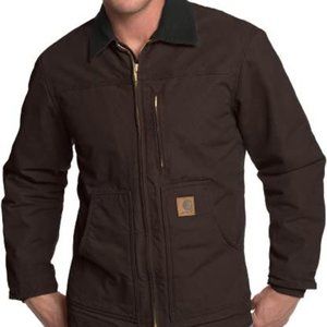 RARE - Carhartt -2XL Tall - C61 DKB Ridge Coat - Sherpa Lined